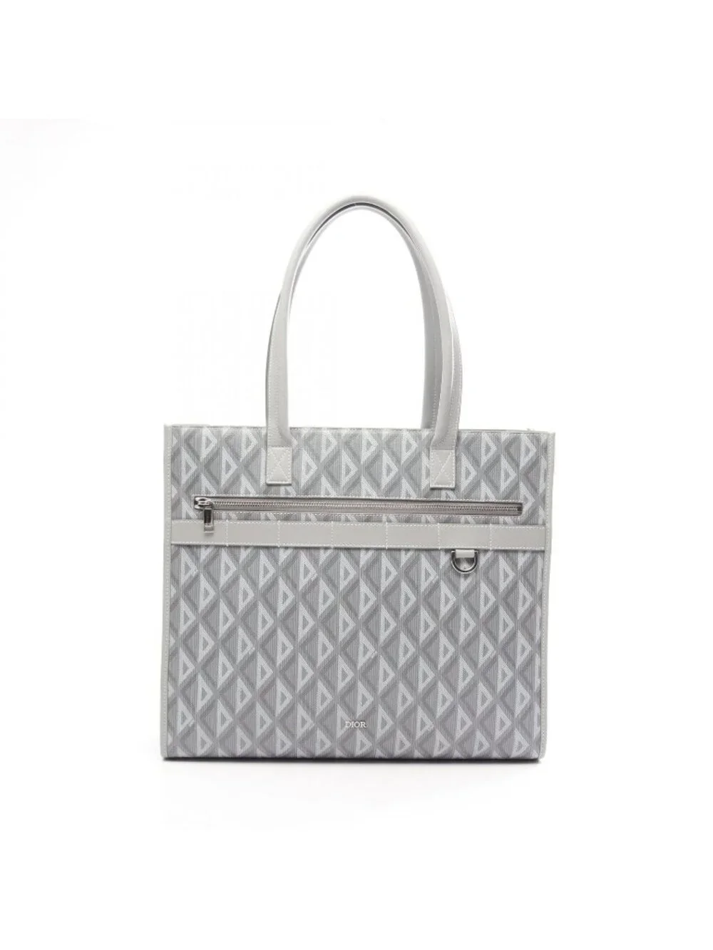 Dior Tote Bag Safari CD Diamond Gray Leather